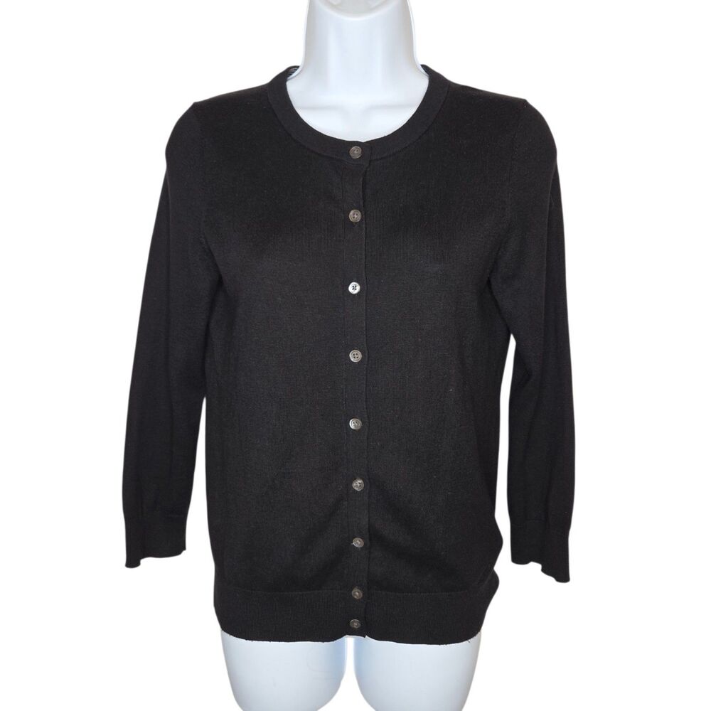Banana Republic NWOT Black Anna Silk Blend Cardigan Sweater Small Tall S T